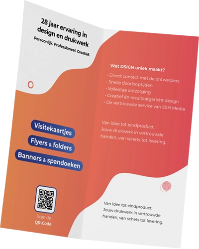 DSIGN Folders Smalle enkelvouw ontwerp