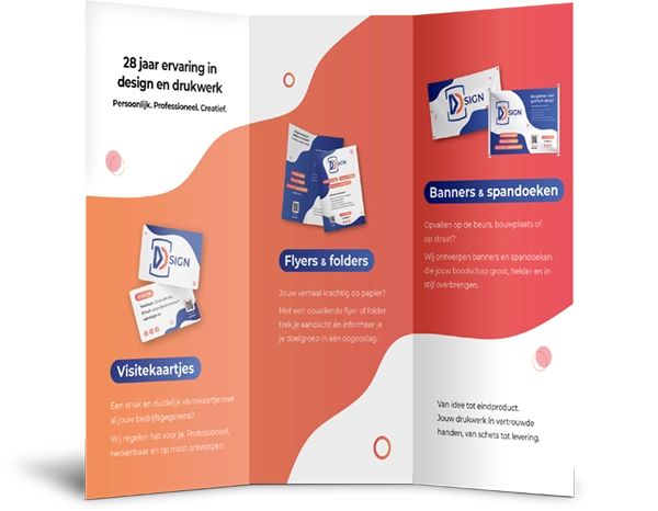 DSIGN Folders drieluik wikkelvouw ontwerp